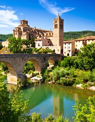 Fototapeta premium Picturesque old town with a bridge and church