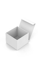 Empty white box with open lid