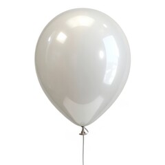 Single Light Gray Balloon Isolated on White Background