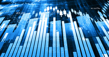 Obraz premium Stock market investment graph. Financial investment graphs. Stock market business and exchange. 3d illustration
