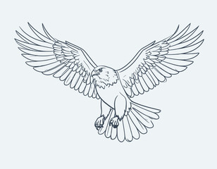 Obraz premium vector illustration of an eagle