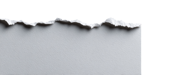 Ripped sheet of light gray paper