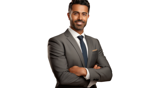 Professional portrait of a handsome businessman isolated on white background - Powered by Adobe