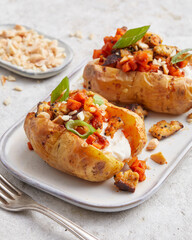 Baked potatoes with carrots