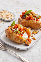 Baked potatoes with carrots