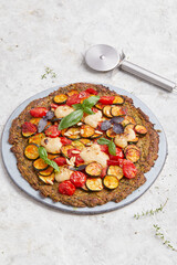 Zucchini pizza with wholegrain base