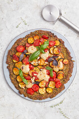 Zucchini pizza with wholegrain base