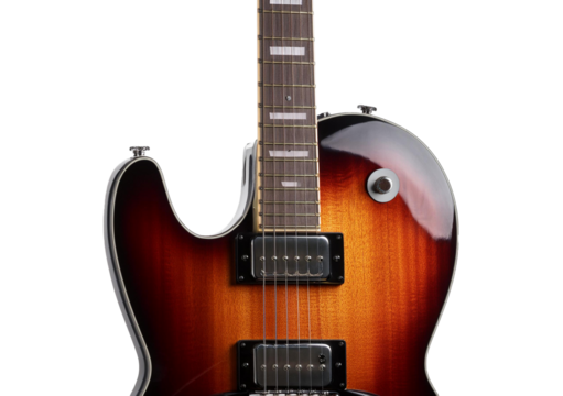 Electric guitar Isolated on Transparent or White Background.