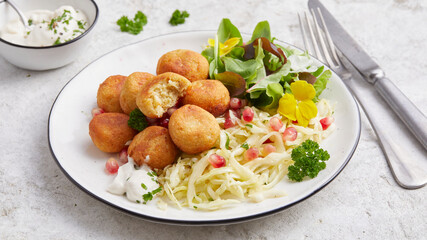 Potato and cabbage croquettes