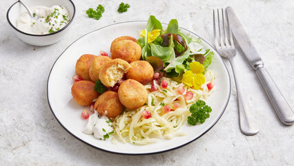 Potato and cabbage croquettes