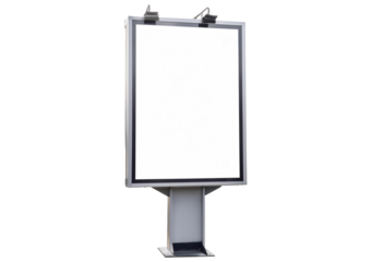 Blank advertising billboard isolated on a transparent or white background, cut out.