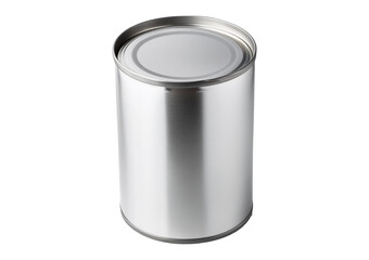 Blank metallic tin Isolated on Transparent or White Background.