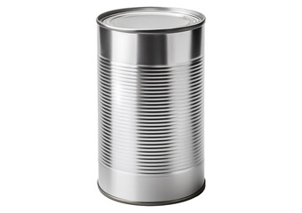 Blank metallic tin Isolated on Transparent or White Background.