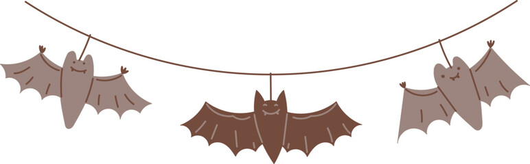 Hanging Bats on a String Garland