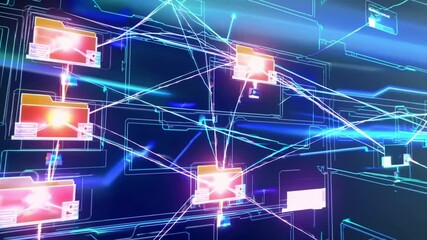 Official paperwork and document folders displayed on digital interface resembling data management system - Powered by Adobe