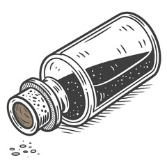 Vector art of vintage potion bottle illustration, , evoking magic, mystery, and alchemy, perfect for fantasy themes, historical designs, and apothecary concepts