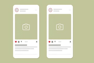 Social Media Carousel Post Template Mockup, Mobile Interface