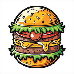 Burger vector, Burger design, Burger concept, Burger post, Burger cartoon, Burger icon, Burger template, Burger art, Burger topics, Burger doodle,