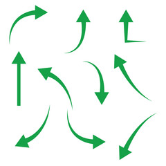 Green Arrow Icons Collection &ndash; Directional Arrows Vector Set