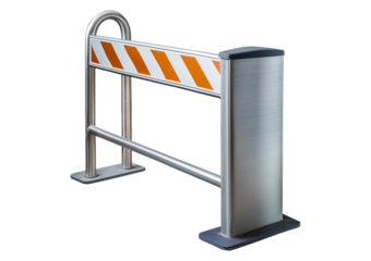 metallic sidewalk barrier isolated on a transparent or white background
