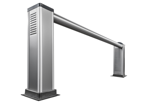 metallic sidewalk barrier isolated on a transparent or white background