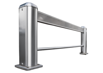 metallic sidewalk barrier isolated on a transparent or white background