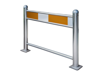metallic sidewalk barrier isolated on a transparent or white background