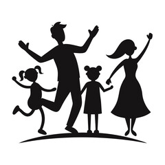 Family Fun Nest a simple vector clean black silhouette design white background