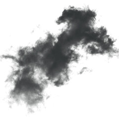 Realistic smoky storm cloud shape isolated on white transparent layer.