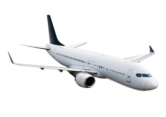 Fototapeta premium Modern jet airplane, isolated on a transparent or white background