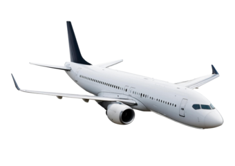 Modern jet airplane, isolated on a transparent or white background