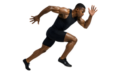 Professional Sprinter Mid-Stride PNG