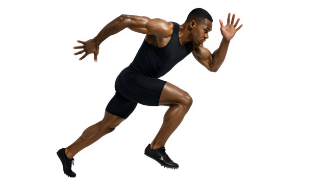 Professional Sprinter Mid-Stride PNG