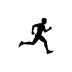 A stylized figure plays an acoustic guitar while walking.