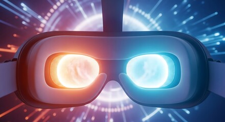 Virtual Reality Headset Immersive Experience.