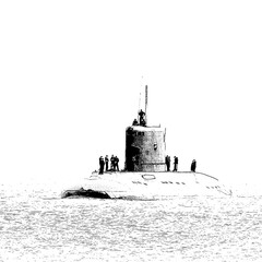 SUBMARINE - A warship ORP ORZEŁ (ORP Eagle) of the Polish Navy sails to sea port © Wojciech Wrzesień