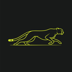Fototapeta premium Sleek silhouette of a panther in motion against a dark background, symbolizing agility and strength in wildlife
