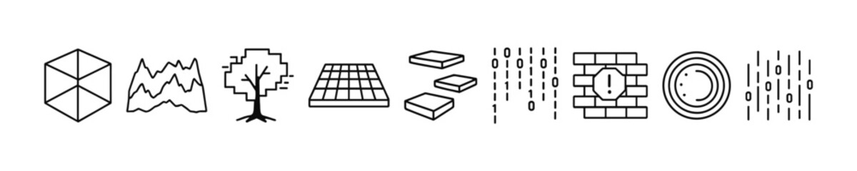 Futuristic Technology Vector Outline Icon Set