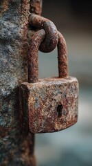 weathered closure tool on steel element  
