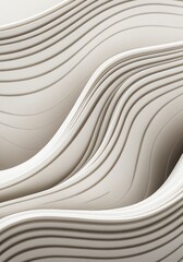 Obraz premium Abstract White 3D Wave Pattern Modern Minimal Background Design.