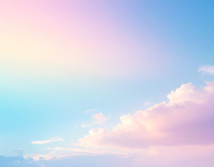 Obraz premium Soft pastel sky with wispy clouds at sunrise or sunset