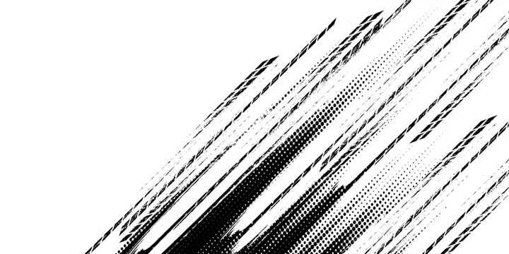 Grunge tire track, wheel braking marks. Truck, car or motorcycle tread pattern silhouette. Auto race, motorsport, speed racing design element. Vector illustration