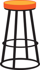 Round Stool Colorful Vector Illustration Design (Version: 06)