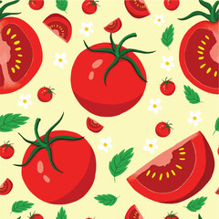 Red Tomato Seamless Pattern
