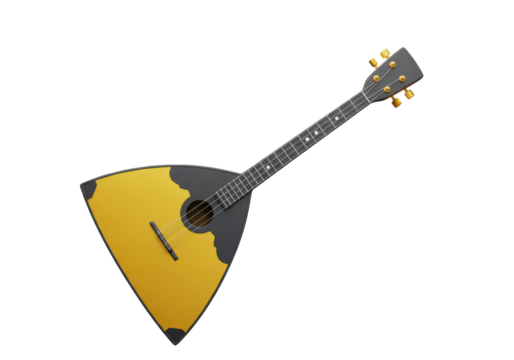 Isolated Balalaika a three stringed triangle shaped lute musical instrument for folk music