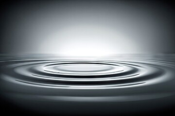 Fototapeta premium Rippled dark gray liquid surface with light source