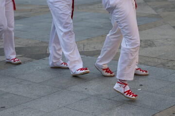 Basque folk dance in the street