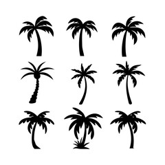 Vector art of palm tree silhouette pattern, a tropical design element for summer vacation and beach themed projects, vector illustration