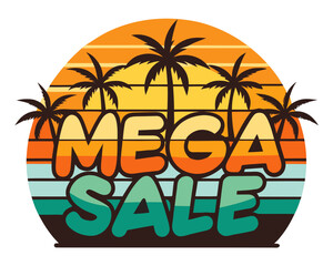 Obraz premium Mega sale 3D Vector Illustration isolated on white background