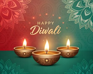 Happy diwali background, Creative happy diwali decorative diya illustration, Happy diwali post design, diwali or dipavali festival, Colorful happy diwali instagram post	